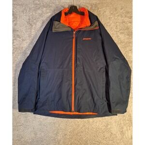 Patagonia Mens H2No 3-in-1 Snowshot Ski Jacket Navy Orange RECCO XL No Hood